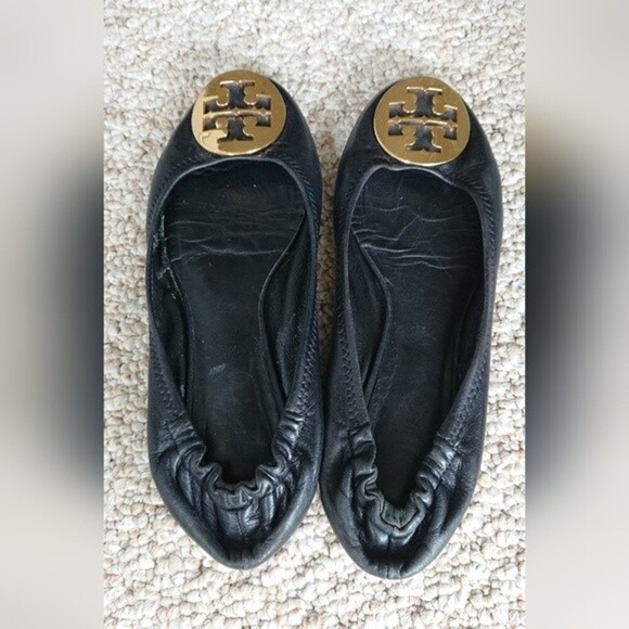 Tory Burch Minnie Travel Leather Ballet Flat size 6 in Black - Picture 6 of 11